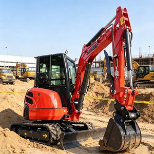 Mini-excavatrice 3,5 tonnes à essence avec cabine et climatisation, commande hydraulique, pour travaux d'ingénierie de grande envergure - Product Image 4