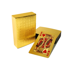 Cartes de poker en feuille d'or, cartes à jouer en plastique PVC imperméables, jeu de cartes de casino en PET durable - Product Image 1