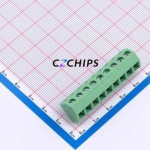 DB127S-5.08-9P-GN-S Screw Terminal Block Through hole Component (THT),P=5.08mm Connector 1x9P 5.08mm Green Through Hole - Product Image 1