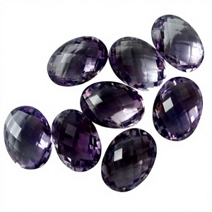 Ametyste Naturelle Certifiée, Pierre Précieuse Non Montée, Forme Ovale Facettée à Carreaux 12x16mm, Violet, Certifiée par un Certificat Tierce Partie pour la Fabrication de Bijoux - Product Image 1
