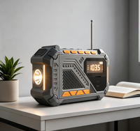 Outdoor-Kletterradio mit 18650 Lithium-Ionen-Akku, tragbar, für Zuhause, mit Solar- und Handkurbel, Notfall-Wetterradio