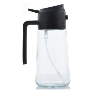 Botella Dispensadora de Aceite de Oliva 2 en 1 de 470 ml, Botella de Vidrio Premium para Rociar Aceite, Apta para Estufa, Empaquetado en Caja de Color para Cocinar - Product Image 1
