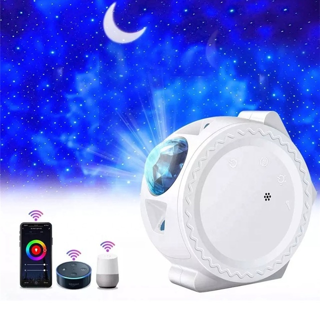 Smart Life Wifi APP Starry Sky Projector galaxy Projection Lamp Stars Moon Ocean Voice Music Control LED Nightlight for Kid Gift