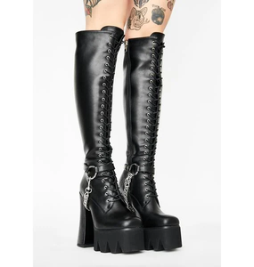 <b>Chain</b> Fashion Botas Mujer Winter and Fall Knee HIgh Thick Sole Sexy Chunky Supper High Women Platform <b>Boots</b> - Product Image 5