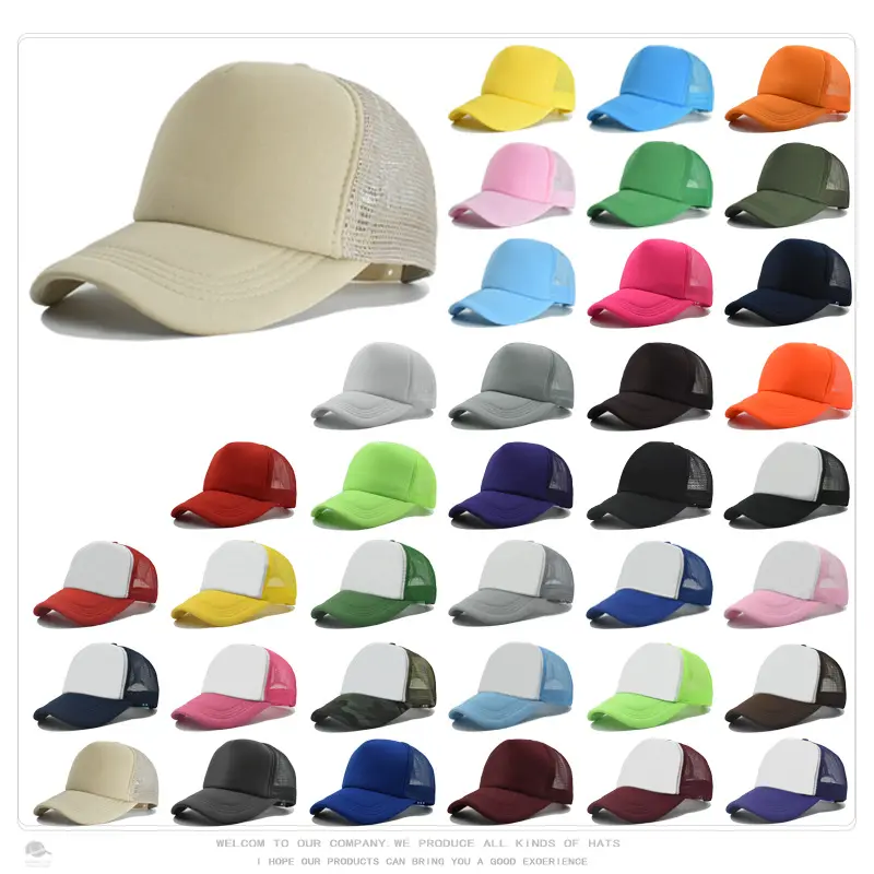 Gorra de béisbol de malla de poliéster de 5 paneles OTTO con logotipo de soplo 3D estampado personalizado Gorra lisa bordada gorra de camionero de espuma de cuerda de Golf en blanco