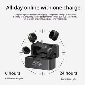 Micrófono Lavalier Inalámbrico con Cancelación de Ruido, Luces LED, Diseño Ligero, Inalámbrico 2.4G, Batería de 30H para Vlogging y Uso con Cámara - Product Image 4