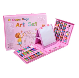 Kits d'art 208 pièces avec <span class=keywords><strong>chevalet</strong></span> à trois volets, ensemble d'art de peinture de luxe coloriage dessin papeterie ensemble cadeau pour artistes adolescents adultes - Product Image 1