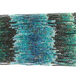 Perles Rondelles Micro-Coupées Teintées Bleu Chrysocolle, Pierres Précieuses Naturelles Facettées, Fil de 12 Pouces - Product Image 6