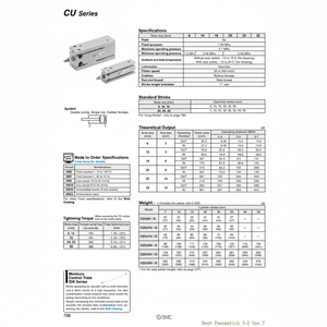 Pièces pneumatiques de CU20-25D de modèle de cylindre de bâti libre de SMC Pneumatics - Product Image 1