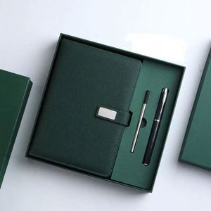 Coffrets cadeaux d'affaires de luxe avec logo personnalisé, carnet en cuir avec reliure cousue et stylo - Product Image 2
