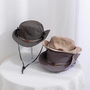 Women's Summer Outdoor Quick-Drying Nylon Sunscreen Fisherman Hat West Denim Style for Mountaineering Camping Fishing Hat