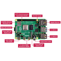 Kit de démarrage pour ordinateur de bureau Raspberry Pi 4B, 8 Go de RAM, cartes de développement, modèle B