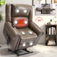 Fauteuil inclinable électrique multifonctionnel avec fonctions de massage et de chaleur lombaire, canapé inclinable électrique avec port de charge USB S075