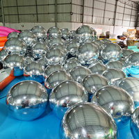Ballon gonflable géant en PVC avec impression UV, finition argentée réfléchissante, pompe à air électrique pour événements et centres commerciaux