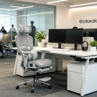 Chaise de bureau ergonomique avec dossier en maille en PP, pivotante, réglable en hauteur, idéale pour les longues heures de travail, la maison, les études et les dortoirs