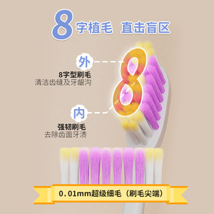 แปรงสีฟันออยนัว 0.01 ขนแปรงนุ่ม ไฟเบอร์ยืดหยุ่น แพ็คครอบครัวสำหรับผู้ใหญ่ - Product Image 2