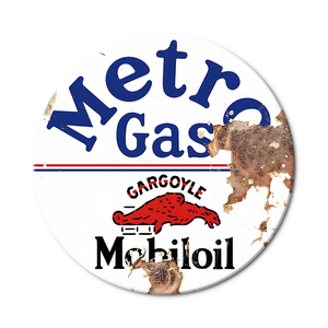 Letreros Decorativos Redondos Personalizados de Metal de 30 cm, Placas Metálicas Vintage con Diseño de Gasolina, Motor, Gas, Impresas para Decoración de Garajes - Product Image 4