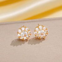 Ensemble de collier en acier inoxydable plaqué or 18 carats avec zircon, boucles d'oreilles de luxe, bagues pour femmes, vente en gros
