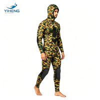 Combinaison de plongée professionnelle en néoprène 3 mm camouflage 2 pièces avec capuche, coutures thermosoudées haute élasticité pour la pêche sous-marine et la plongée libre