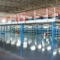 Système de rayonnage de mezzanine en acier multi-niveaux, robuste, personnalisable, haute capacité, avec poutres en H et protection anti-collision