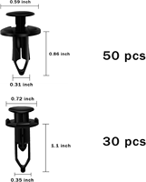 C0333 Kit d'attaches en plastique pour clips de retenue de voiture 200 pièces, rivets à épingle poussoir automatique de tailles populaires, clips universels d'aile de panneau en plastique
