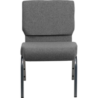 Chaise de salle à manger empilable en tissu gris de qualité commerciale, durable et personnalisable, pour église, avec revêtement en tissu noir – Vente en gros