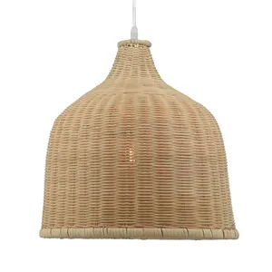 China Living Room Bamboo Lamps Woven Vintage Pendant Light Rattan Chandelier