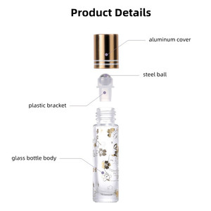 Botellas de rodillo de vidrio de Perfume transparentes vacías de 10 ml, botella enrollable para aceite esencial, con tapón de rosca de aluminio - Product Image 5