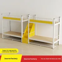 Lit superposé double en acier moderne pour dortoir scolaire, appartement, hôtel, avec configurations haute/basse, durable et écologique