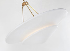 Lustre suspendu d'intérieur en laiton antique, design moderne, décoration artistique, abat-jour en laiton, luminaire suspendu pour villa, lustre à étages Mollino - Product Image 4