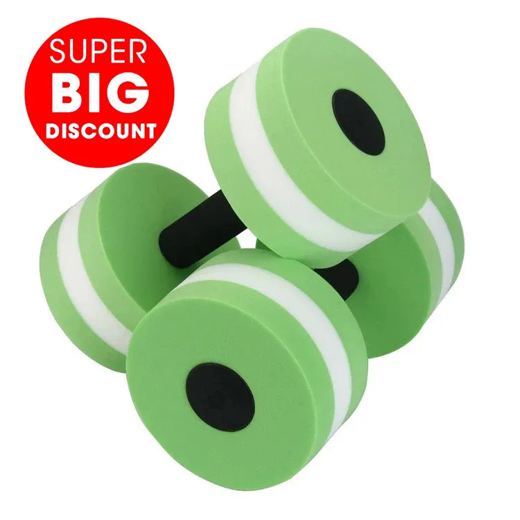 Manufactory Hot-Selling Sports High-Density waterproof Aqua Fitness Barbells Set of 2 size 15cm*26.5cm round EVA Water Dumbbell