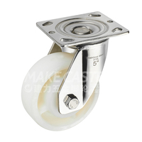 Jianli – roulettes pivotantes en acier inoxydable, chariot à rouleaux de frein PA Nylon robuste SUS 304/316L 4 5 6 8 pouces x 2 pouces