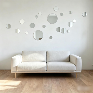 Shatterproof Round <b>Acrylic</b> <b>Mirror</b> Sheet 100x100x0.9mm Reflective PMMA Wall Art Panel Home Decor OEM Factory Supply - Product Image 3