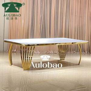Personalizado más popular MDF superior restaurante de acero inoxidable oro mesa de boda de lujo - Product Image 6