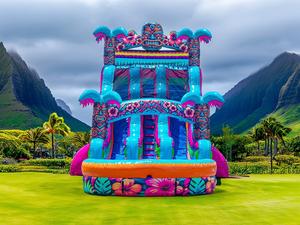 ウォータースライドダブルインフレータブルウォータースライド30フィート高いヤシの木ウォータースライド - Product Image 4