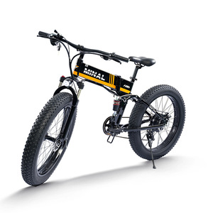 26 * 4-inch tire aluminum alloy <b>frame</b> 48V10.4AH lithium battery front and rear shock absorption folding electric <b>bicycle</b> - Product Image 1