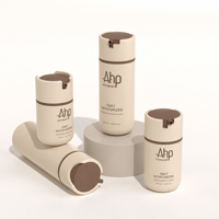 Flacons pompe sans air en plastique PP en forme de sept, personnalisables, 30 ml, 50 ml, pour crème solaire, lotion, sérum, essence, flacon sous vide de luxe pour soins de la peau