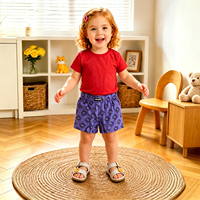 Vente en gros usine – Ensemble 2 pièces personnalisable en coton 100 % avec imprimé 3D de dessin animé mignon et blocs de couleur, vêtements d'été à manches courtes