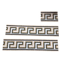 Bordure de mosaïque en marbre à la mode moderne motif grec imperméable à l'eau carreaux de plinthe pour salle de classe salon décoration d'hôtel