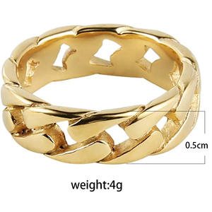 Hipster – bague unisexe en chaîne cubaine tricolore pour femme et homme, bijou cadeau de Compilation Hip Hop, nouvel arrivage <span class=keywords><strong>2023</strong></span> - Product Image 6