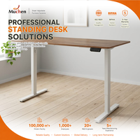 Bureau de luxe électrique à moteur unique avec cadre en fer, réglable en hauteur pour ordinateur (position assise/debout)