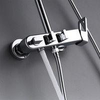Système de douche pluie mural moderne 3 fonctions en laiton massif avec mitigeur de plafond 9 pouces – Amélioration de luxe pour salle de bain