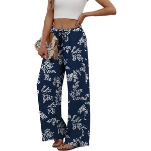Women's Linen Palazzo Pants Wide Leg High Waist Flowy Beach Trousers With Pockets Breathable Summer Wear - Product Image 4