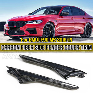 2 pièces de garnitures de remplacement en fibre de carbone pour les caches d'aération latéraux BMW F90 M5 2018-IN, garniture de couvercle de prise d'air latérale, pièce extérieure automobile - Product Image 1