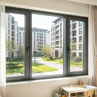Ventana Abatible Magnética de Acero Inoxidable con Doble Capa de Vidrio Templado Aislante, Ahorro de Energía para Apartamentos y Baños