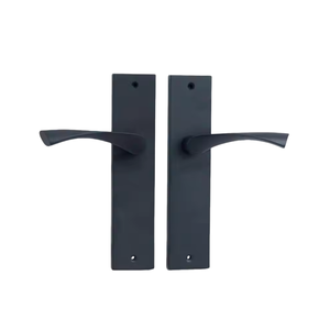 Poignée de <span class=keywords><strong>porte</strong></span> à levier de passage OEM de luxe en alliage de zinc, avec plaquette longue, en laiton massif, à motif losanges moletés droits, pour <span class=keywords><strong>porte</strong></span> intérieure - Product Image 2