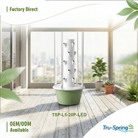 Système d'agriculture verticale Tru-Spring TSP-L5-LED avec couverture en plastique anti-UV, pompe et lampes de culture LED pour jardin intérieur