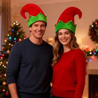 Chapeau d'elfe de Noël en peluche, pointe incurvée avec clochette, en velours épais, chapeau de costume d'assistant du Père Noël pour adultes, enfants, unisexe, fête, ODM&OEM