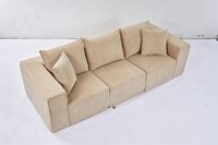 Fauteuil de détente ergonomique moderne en velours rose pâle avec roulettes pivotantes réglables en hauteur pour salon et mobilier de maison