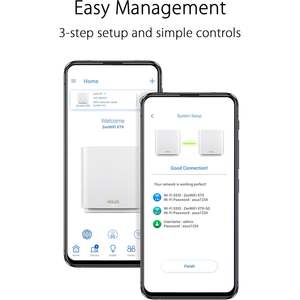 Asus zenband Tri Ax7800 Xt9 WIFI ระบบ WiFi6ตาข่าย2แพ็กสีขาวอเนกประสงค์ชุดควบคุมแอปสำหรับบ้านอัจฉริยะ - Product Image 3
